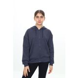 Toontoy Kız Çocuk Kirli Dikişli Kapüşonlu Hırka Füme 12-13 YAŞ