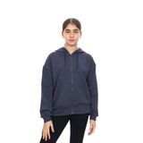 Toontoy Kız Çocuk Kirli Dikişli Kapüşonlu Hırka Füme 13-14 YAŞ