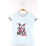 Toontoy Kız Çocuk Kol Kulaklıklı Köpek Baskılı T-Shirt - 5 Yaş - Yeşil