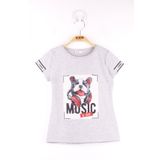 Toontoy Kız Çocuk Kol Kulaklıklı Köpek Baskılı Tişört