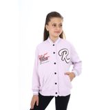 Toontoy Kız Çocuk Kolej Yaka Çıtçıt Kapama Cepli Düşük Omuz Nakış Baskılı Örme Hırka - 2 İplik Şardo