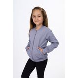 Toontoy Kız Çocuk Kolej Yaka Fermuarlı Cepli Yarım Düşük Omuz Nakış Baskılı Örme Hırka - 2 İplik