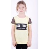 Toontoy Kız Çocuk Kolları Fileli Baskılı T-Shirt - 7 Yaş - Sarı