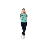TOONTOY Kız Çocuk Kolları Fileli Yazı Baskılı Tişört Mint Yeşili 8 Yaş, 8 Yaş, 10714-1, Mint Yeşili, Kız Çocuklar