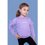 Toontoy Kız Çocuk Kolları Fırfır Detaylı Nakışlı Sweatshirt