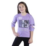 Toontoy Kız Çocuk Kolları Kesik Detaylı Baskılı Tişört - 8 Yaş - Lila