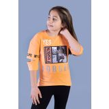 Toontoy Kız Çocuk Kolları Kesik Detaylı Baskılı Tişört