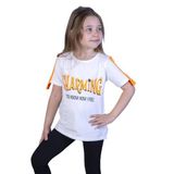Toontoy Kız Çocuk Kolları Şerit Detaylı Baskılı Tişört - 6 Yaş - Ekru