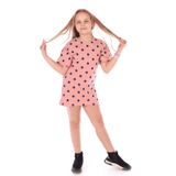 Toontoy Kız Çocuk Kolu Fırfırlı Komple Puantiye Baskılı Elbise