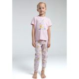 Toontoy Kız Çocuk Komple Baskılı Pijama Takım - Pembe - 6 - 7 Yaş