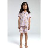 Toontoy Kız Çocuk Komple Baskılı Şortlu Pijama Takım - Pembe - 4 - 5 Yaş