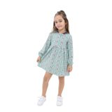 TOONTOY Kız Çocuk Komple Desenli Elbise, 7 Yaş, 22496, Yeşil, Kız Çocuklar