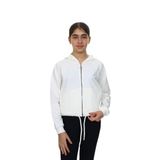 Toontoy Kız Çocuk Komple Kalp Baskılı Kapüşonlu Hırka Ekru 13-14 YAŞ