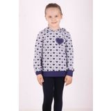 Toontoy Kız Çocuk Komple Kalp Desenli Sweatshirt Gri Melanj 6 YAŞ