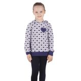 Toontoy Kız Çocuk Komple Kalp Desenli Sweatshirt Gri Melanj 8 YAŞ