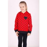 Toontoy Kız Çocuk Komple Kalp Desenli Sweatshirt Kırmızı 6 YAŞ