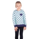 Toontoy Kız Çocuk Komple Kalp Desenli Sweatshirt Mint Yeşili 5 YAŞ