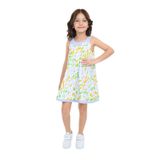 Toontoy Kız Çocuk Komple Renkli Baskılı Elbise Mavi 6 YAŞ