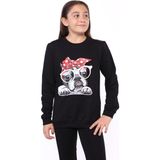 Toontoy Kız Çocuk Köpek Figür Baskılı Sweatshirt Bej 12-13 YAŞ