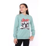 Toontoy Kız Çocuk Köpek Figür Baskılı Sweatshirt