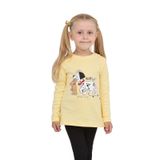 TOONTOY Kız Çocuk Köpekli Ayı Baskılı Sweatshirt, 2 YAŞ, 24801, Açık Sarı, kız-çocuk
