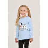 Toontoy Kız Çocuk Köpekli Ayı Baskılı Sweatshirt - 2 Yaş - Mavi