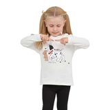 Toontoy Kız Çocuk Köpekli Ayı Baskılı Sweatshirt Ekru