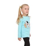 Toontoy Kız Çocuk Köpekli Ayı Baskılı Sweatshirt Turkuaz