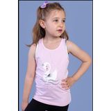 Toontoy Kız Çocuk Kuğu Baskılı Atlet Açık Pembe 5 YAŞ