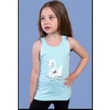 Toontoy Kız Çocuk Kuğu Baskılı Atlet Su Yeşili 3 YAŞ