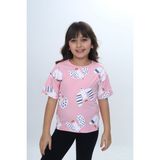 Toontoy Kız Çocuk Kuş Pano Baskılı Tişört - Pembe - 2 Yaş