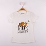 Toontoy Kız Çocuk Leopar Baskılı Pullu T-Shirt - 6 Yaş - Ekru