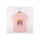TOONTOY Kız Çocuk Leopar Baskılı Pullu Tişört 5 Yaş, 5 Yaş, 10673-1, Pembe, Kız çocuk