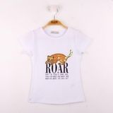 Toontoy Kız Çocuk Leopar Baskılı Pullu Tişört Beyaz 6 YAŞ