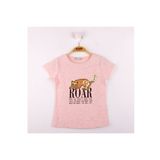 Toontoy Kız Çocuk Leopar Baskılı Pullu Tişört