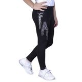 Toontoy Kız Çocuk Leopar Desenli Taşlı Tayt - 10 Yaş - Gri