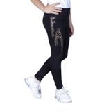 Toontoy Kız Çocuk Leopar Desenli Taşlı Tayt - Siyah - 8 Yaş