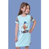 Toontoy Kız Çocuk Leopar Detaylı Baskılı Elbise