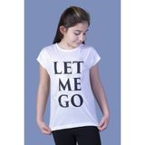 Toontoy Kız Çocuk Let Me Go Baskılı T-Shirt - 8 Yaş - Beyaz
