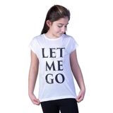 TOONTOY Kız Çocuk Let Me Go Baskılı Tişört 10 Yaş, 10 Yaş, 11034-, Beyaz, Kız çocuk