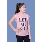 TOONTOY Kız Çocuk Let Me Go Baskılı Tişört 14 Yaş, 14 Yaş, 11034-, Pudra, Kız Çocuklar