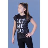 Toontoy Kız Çocuk Let Me Go Baskılı Tişört Siyah 12 YAŞ