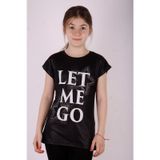 Toontoy Kız Çocuk Let Me Go Baskılı Tişört