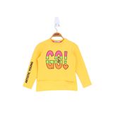 Toontoy Kız Çocuk Letis Go Baskılı Tişört - 10 Yaş - Sarı