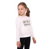 Toontoy Kız Çocuk Lıfe Is Good Baskılı Tişört Ekru 2 YAŞ