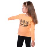 Toontoy Kız Çocuk Lıfe Is Good Baskılı Tişört Turuncu 4 YAŞ