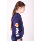 Toontoy Kız Çocuk Like Kalp Baskılı Kanguru Cepli Sweatshirt Lacivert 6 YAŞ