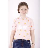 Toontoy Kız Çocuk Likee Baskılı Kapüşonlu T-Shirt - 6 Yaş - Pudra