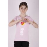 Toontoy Kız Çocuk Likee Baskılı T-Shirt - 7 Yaş - Pembe Melanj