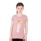 TOONTOY Kız Çocuk Likee Baskılı Tişört 8 Yaş, 8 Yaş, 11052-, Somon, Kız çocuk